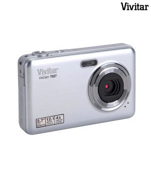 Vivitar ViviCam T027 Point & Shoot Camera (Silver) (with Freebie: 2 GB card worth 499.00, 1 year Vivitar India warranty) 