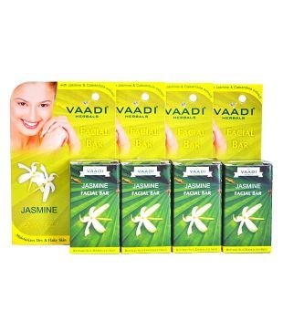Vaadi Herbals Value Pack of 4 Jasmine Facial Bars with Jojoba Oil & Calendula Extracts (4 X 25 gm)
