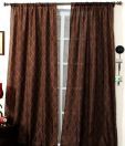 Deco Window Elegant Block Print Brown Door Curtain