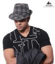 Alvaro Grey & Black Checkered Print Hat