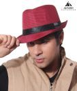Alvaro Urbane Red & Black Checkered Print Hat
