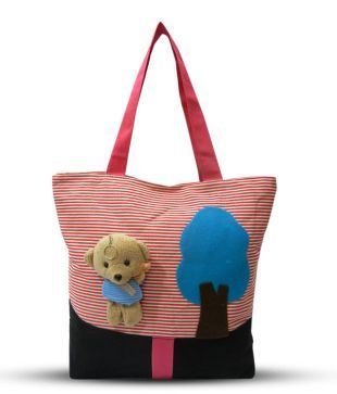A-Maze Soft Toy Embellished Tote Bag - Pink