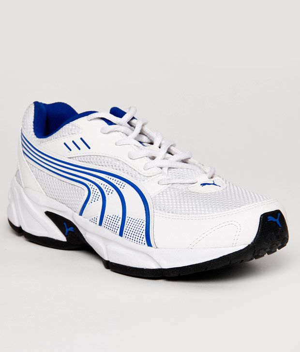 puma white and blue sport shoes 