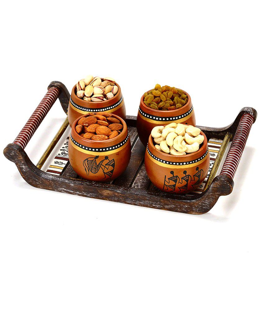 tumblers and trays And Aapno Rajasthan Tumblers Pcs Terracotta (5 Tray Set
