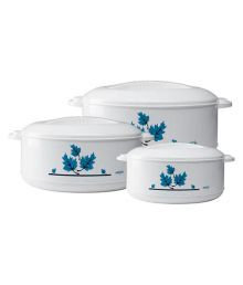 Milton Set of 3 Orchid Casseroles- White