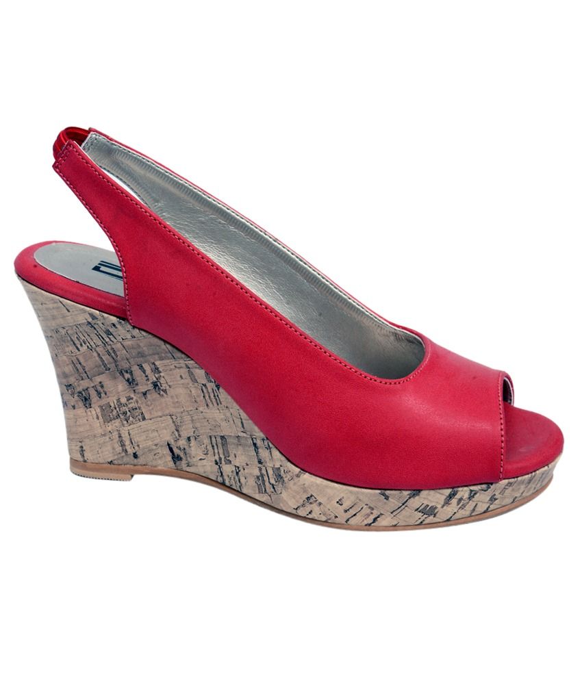cute red wedge shoes