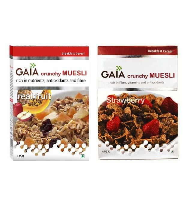 Buy GAIA CRUNCHY MUESLI BREAKFAST CEREAL PACK OF TWO REAL FRUIT