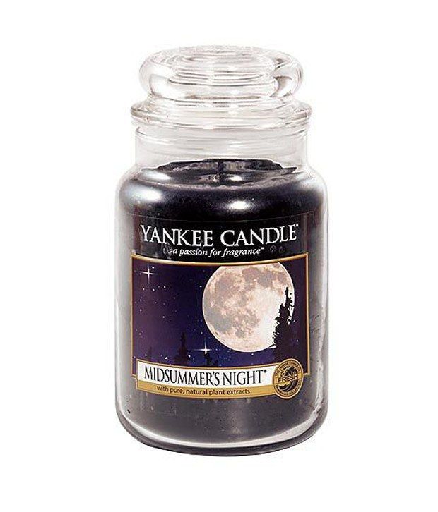 Yankee Candle Clear and Purple Candle Paraffin Wax, Wick Cotton, Jar and Lid Glass