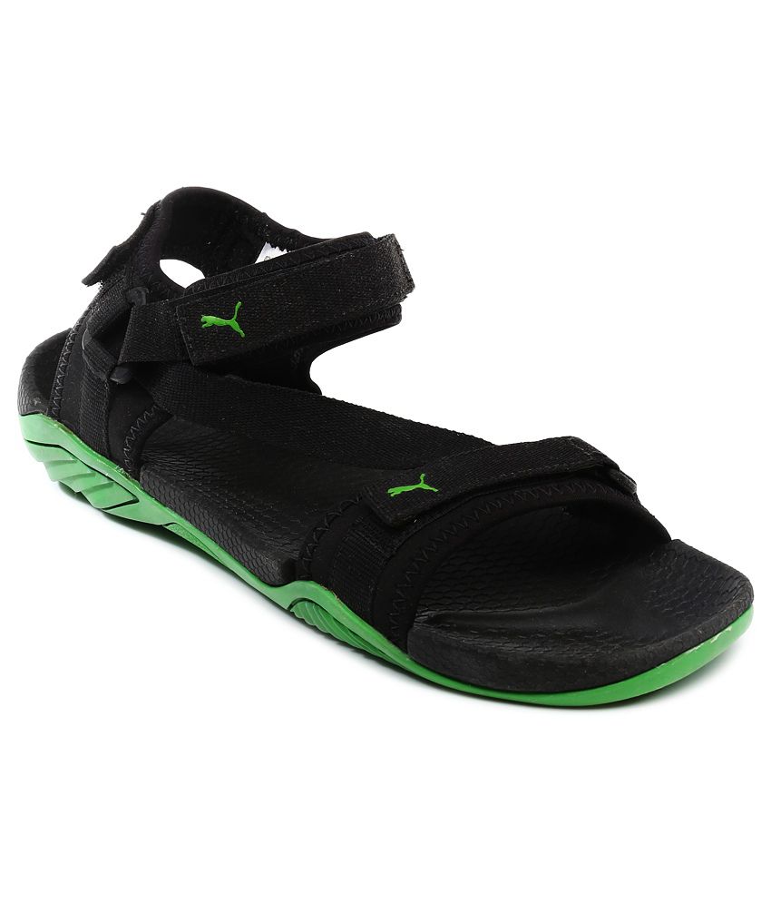 puma black floater sandals