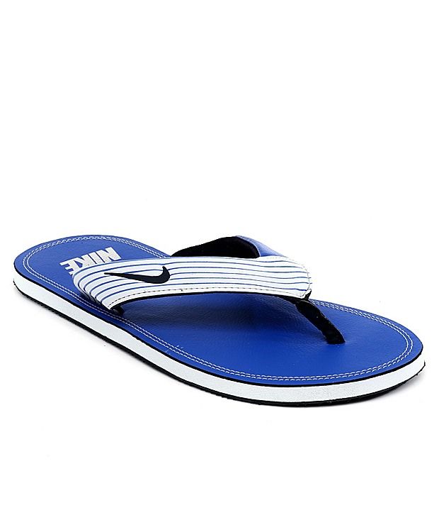 nike blue slippers