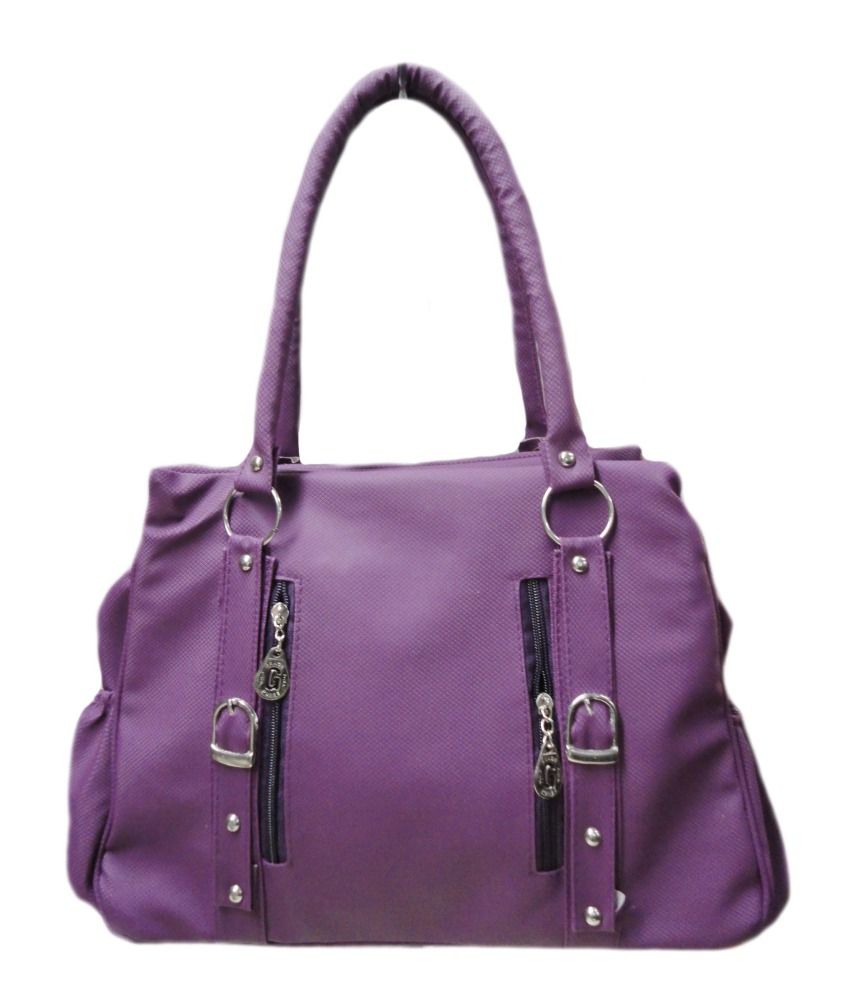 small purple handbag