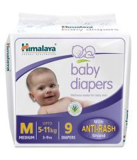 Himaiaya Baby Diapers Medium 9 Pads (Pack Of -2)