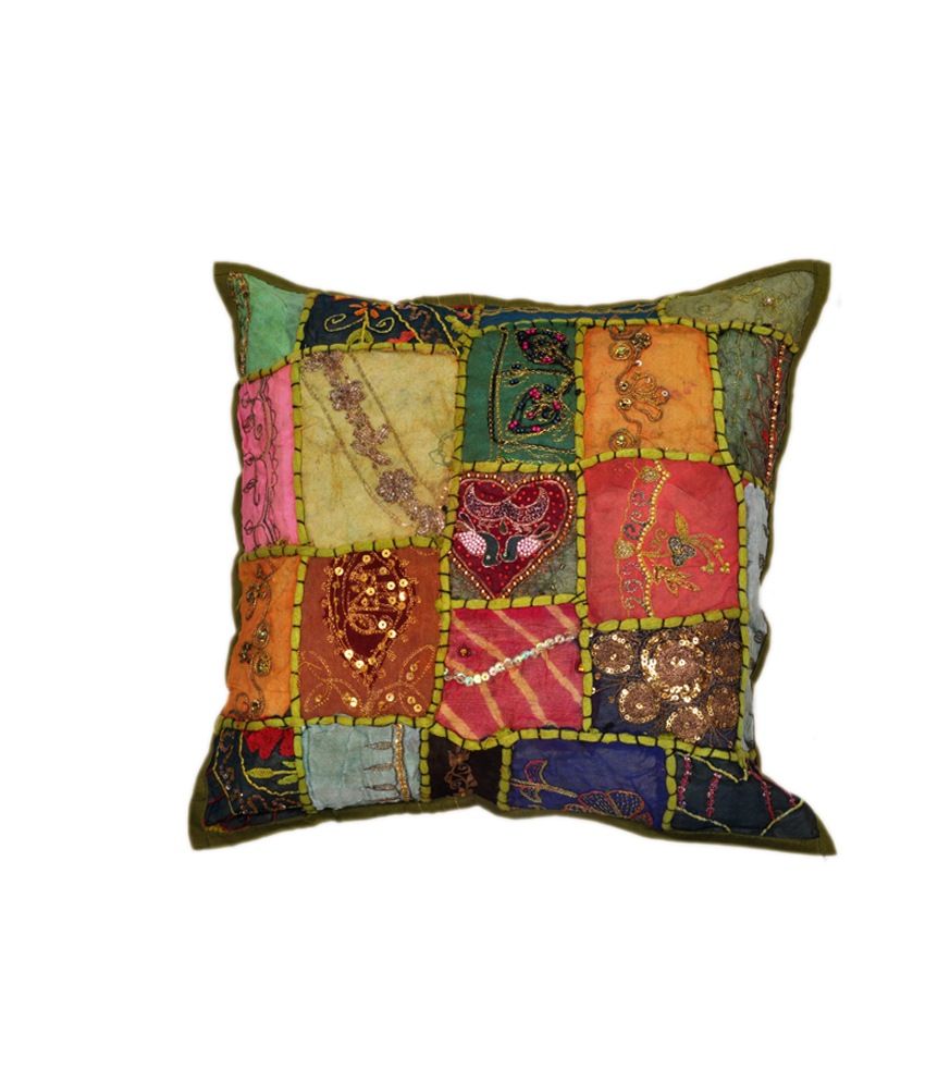 Icb Multicolour Cotton Traditional Cushion Cover: Buy Online at Best Price Snapdeal