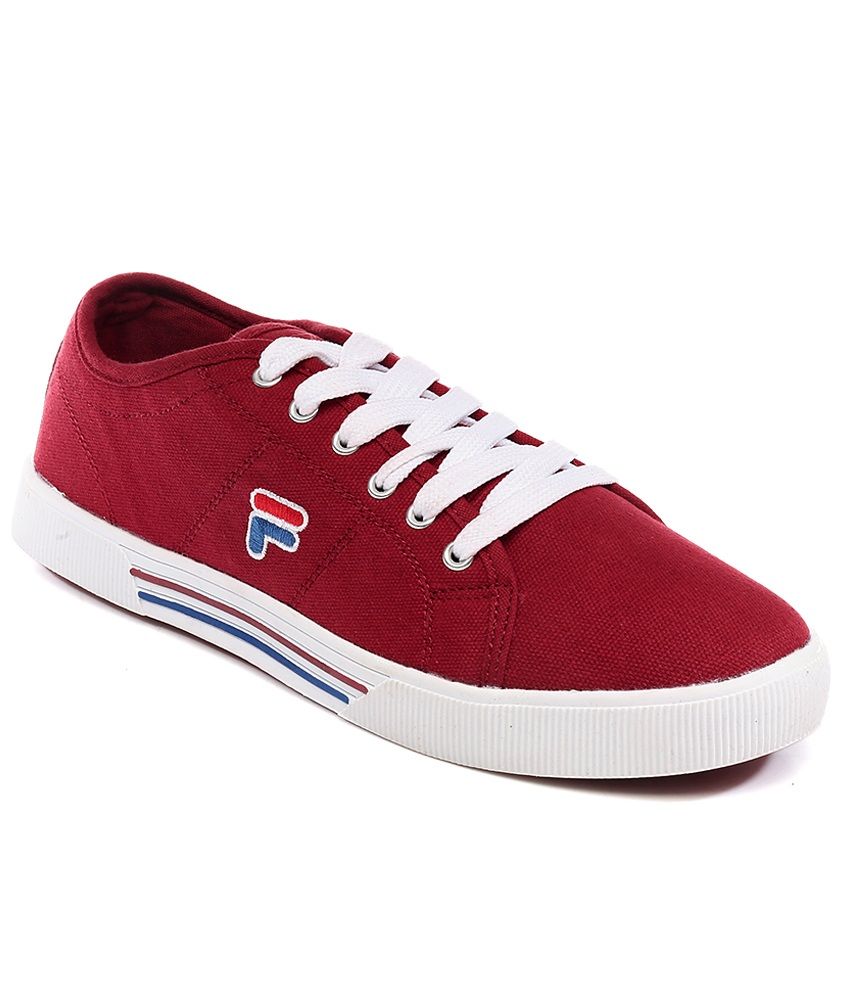 mens red fila shoes