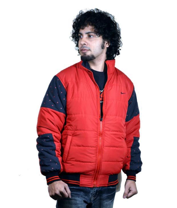 Red & Blue Reversible Jacket With Star Print Sleeves