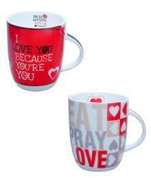 Clay Craft  Special 250 Ml Love Quoted Mug - 2 Piece