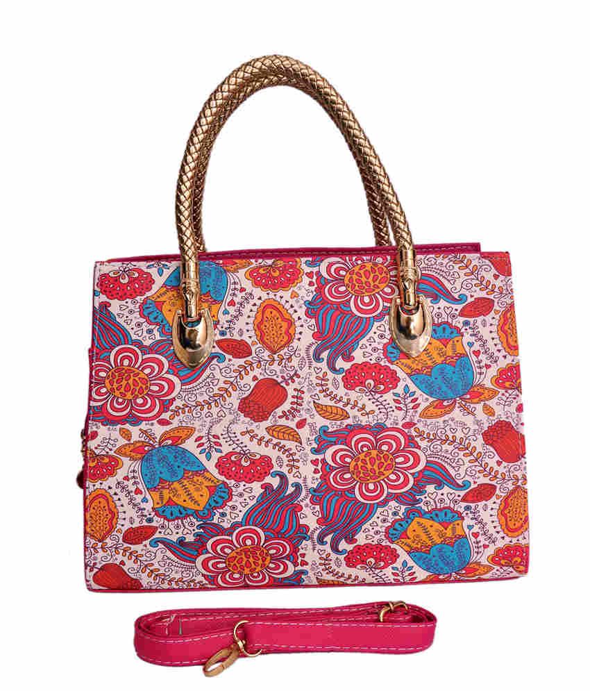 Buy Fashavi Exclusive Printed Neon Pink Satchel Handbags at Best Prices in India - Snapdeal