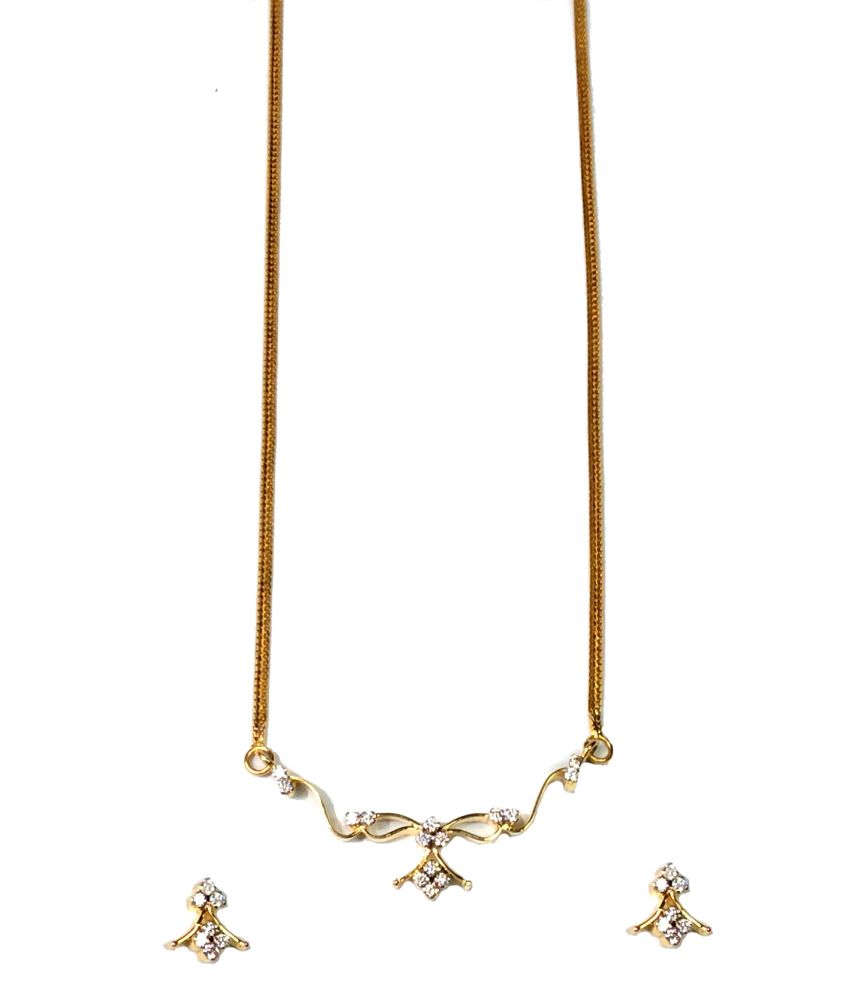 Kataria Jewellers Contemporary Diamond Set And Chain With Hallmarked