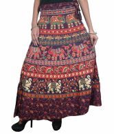 India Trendzs Red Printed Cotton Long Skirt