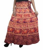India Trendzs Red Printed Cotton Long Skirt