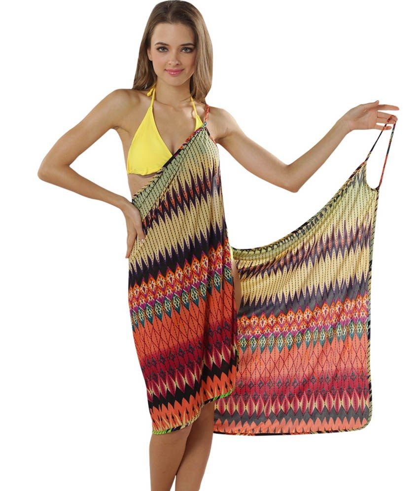 Buy Fascinating Lingerie Multi Color Poly Cotton Cover Up Online At