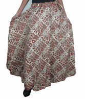 India Trendz Brown Printed Cotton Long Skirt