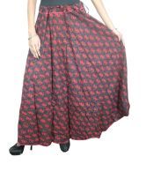 India Trendz Red Printed Cotton Long Skirt