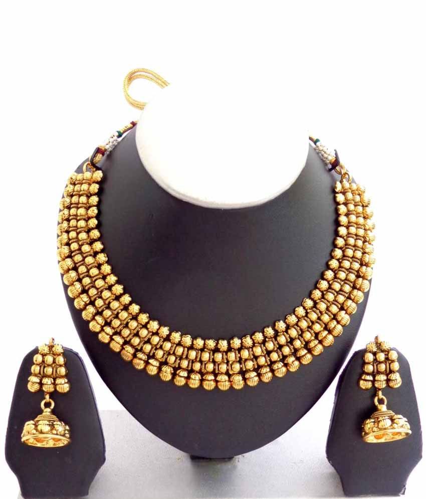 Nishiratna Gold Plated Traditional Necklace Set: Buy Nishiratna Gold