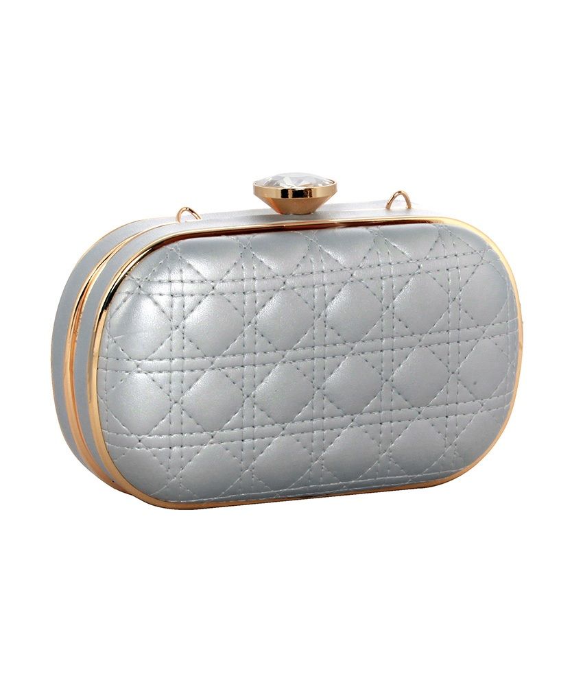 buy silver clutch