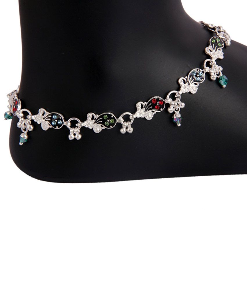 Raj Jewels Contemporary Silver Anklet Buy Raj Jewels Contemporary