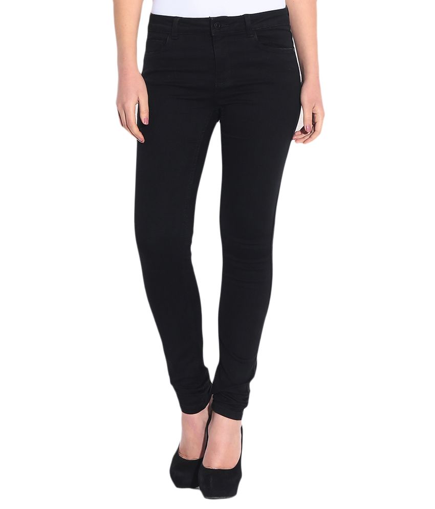 black denim skinny jeans