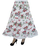 India Trendzs Multicolor Cotton Floral Long Skirt