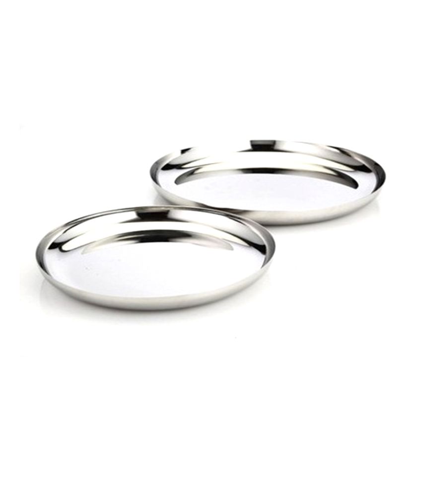 Universe Stainless Steel Dinner Plates Set Of 2: Buy Online at Best