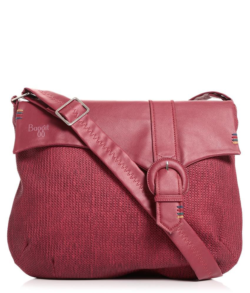 Baggit Maroon Sling Bag - Buy Baggit Maroon Sling Bag Online at Low Price - 0