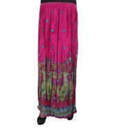 India Trendzs Pink Cotton Printed Long Skirt