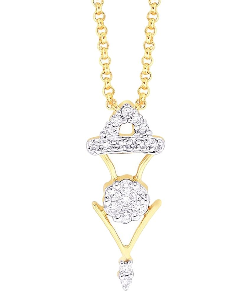 D'damas Captivating 18 Kt Gold Plated Diamond Pendant Buy D'damas