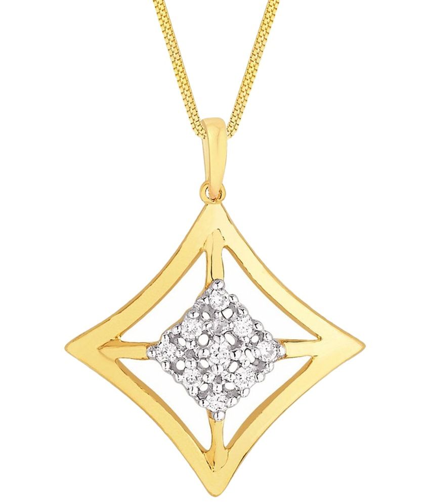 D'damas Fashionable 18 Kt Gold Plated Diamond Pendant Buy D'damas
