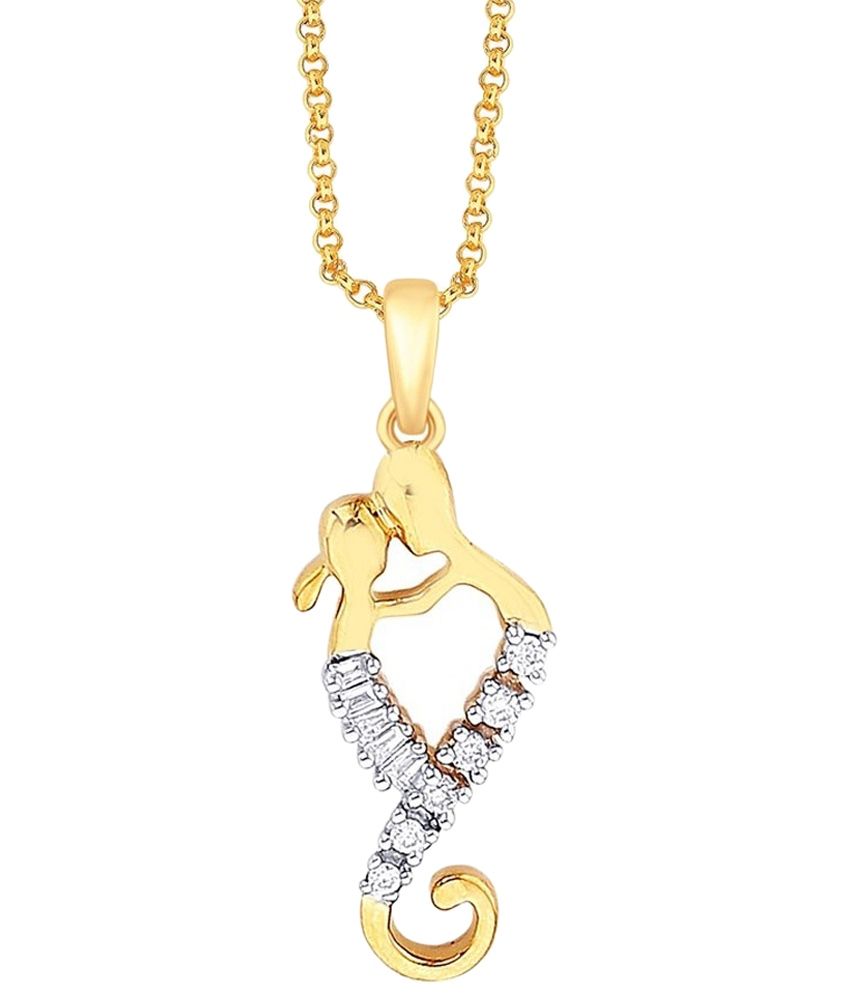D'damas Pleasant 18 Kt Gold Plated Diamond Pendant Buy D'damas