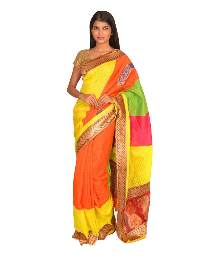 ramsha creations multi chanderi banarasi saree with blouse buy ramsha creations multi ramsha creations multi chanderi banarasi saree with blouse buy ramsha creations multi