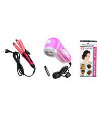 Style Maniac Complementary Hairstyle Booklet With Combo of lint Roller And Hair Straightener Pink
