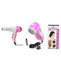 Style Maniac Complementary Hairstyle Booklet with Combo Of Lint Roller And Hair Dryer White
