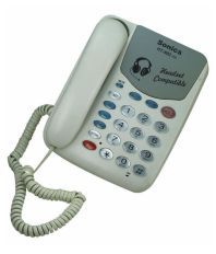 Sonics HT-882 Corded Landline Phone (White) 