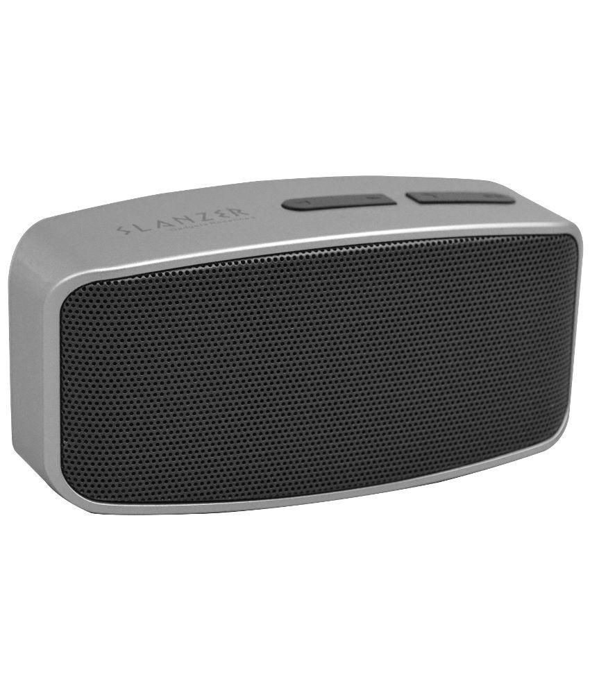 Slanzer Grey Wireless Portable Bluetooth Speaker With Mic