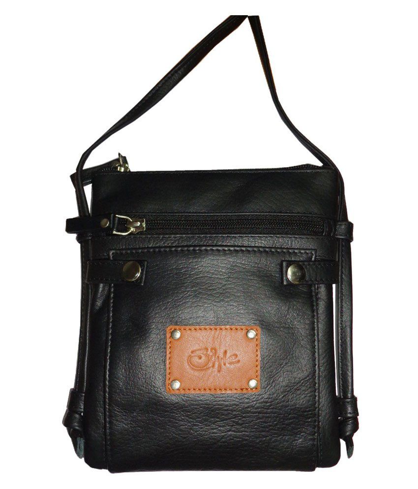 Buy Style 98 Black Genuine Leather Sling Bag for Women at Best Prices in India - Snapdeal