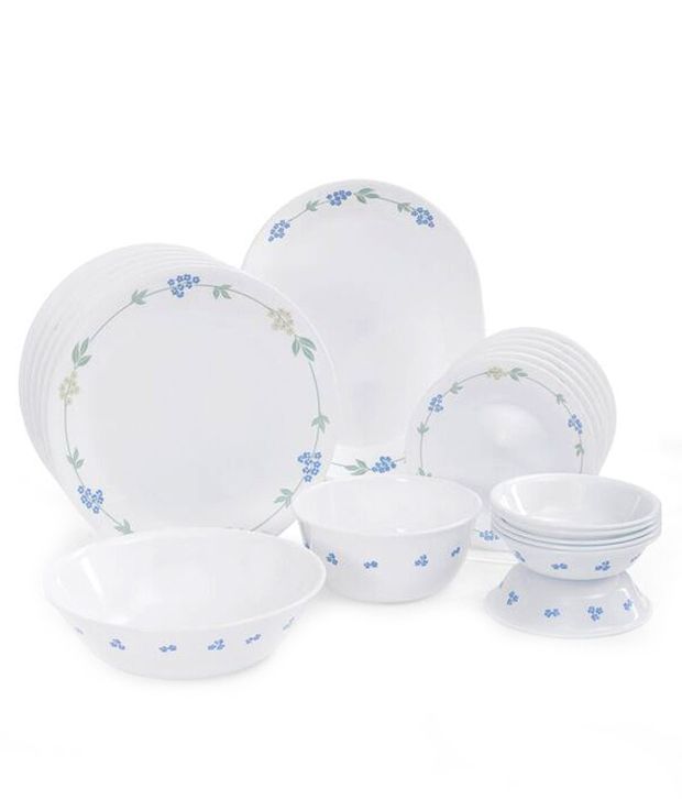 Corelle 21 Pcs Dinner Set-Livingware Secret Garden: Buy Online at Best