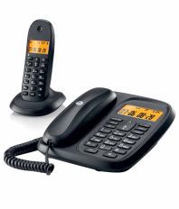 Motorola CL101 Corded-Cordless Combo Landline Phone Black
