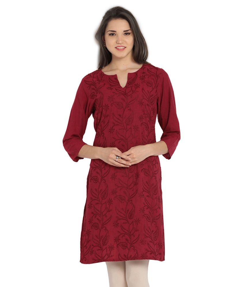 Soch Red Cotton Kurti Price in India - Buy Soch Red Cotton Kurti Online at Snapdeal