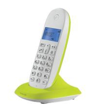 Motorola C1001LBI Cordless Landline Phone - White and Green