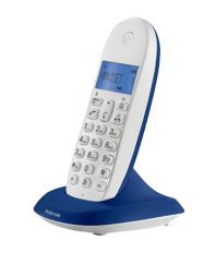 Motorola C1001LBI Cordless Landline Phone - White and Blue