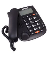 Talktel TT-44 Corded Landline Phone Black